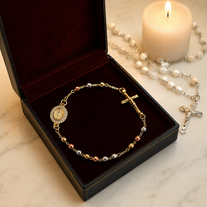 Pulsera rosario - acabado premium